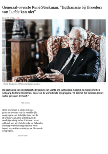 Generaaloverste René Stockman: "Euthanasie bij Broeders