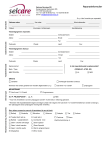 service request form - Selcare Services BV