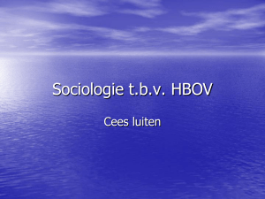 Sociologie tbv HBOV