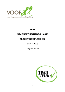 Verslag TestTeam Stadsdeelkantoor Laak, juni 2014