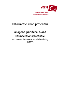 Informatie voor patiënten Allogene perifere bloed