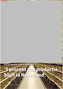 3 procent van productie blijft in Nederland - Wageningen UR E