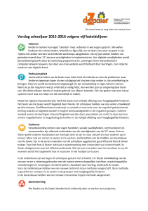 Verslag schooljaar 2015-2016 volgens vijf beleidslijnen
