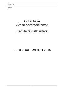 Collectieve Arbeidsovereenkomst Facilitaire