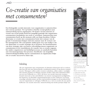 Co-creatie van organisaties met consumenten1