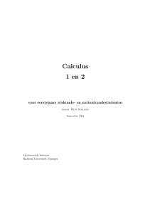 Calculus 1 en 2 - Wiskunde