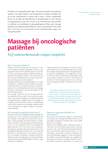 Massage bij oncologische patiënten