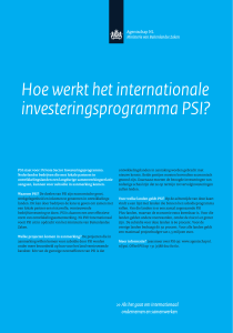 Hoe werkt het internationale investeringsprogramma PSI?