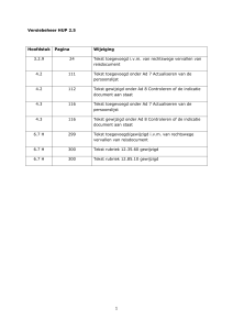 Versiebeheer HUP 2.5 Hoofdstuk Pagina Wijziging 3.2.9 24 Tekst