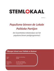 Populisme binnen de Lokale Politieke Partijen