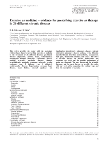 evidence for prescribing exercise as therapy in 26 different