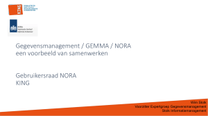 Gegevensmanagement / GEMMA / NORA een voorbeeld van
