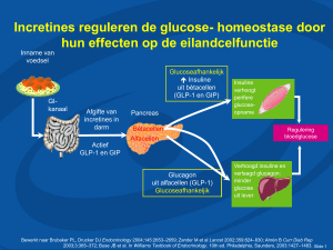 Incretines reguleren de glucose- homeostase door hun effecten op