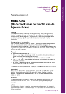 MIBG-scan (Onderzoek naar de functie van de bijnierschors)