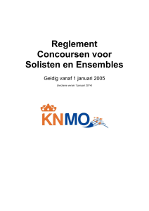 Reglement Concoursen voor Solisten en Ensembles