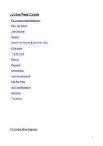 Joodse Feestdagen - De Joodse maandkalender - Rosj Ha