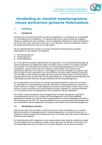 Checklist inwerkperiode nieuwe werknemers gemeente Hellevoetsluis