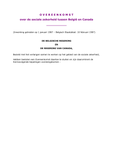 Overeenkomst over de sociale zekerheid tussen België en Canada