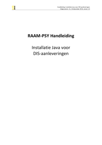 Handleiding RAAM-PSY Installatie Java voor DIS