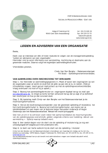 het aanmeldingsformulier `Leiden en adviseren van een organisatie`
