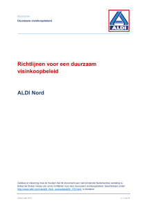 Richtlijnen voor een duurzaam visinkoopbeleid ALDI Nord