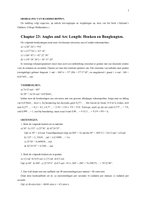 Chapter 23: Angles and Arc Length: Hoeken en Booglengten.