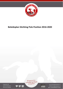 Beleidsplan 2016 – 2020 - Stichting Pole Position