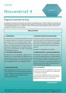 Nieuwsbrief 4 - programma continuïteit van zorg