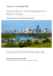 Nationaal Kennis-‐ en Innovatieprogramma Water en Klimaat