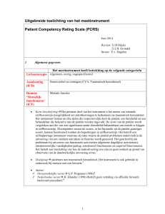 Uitgebreide toelichting van het meetinstrument Patient Competency