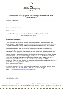 Contract voor verkoop sperma van de hengst COPIN VAN DE BROY