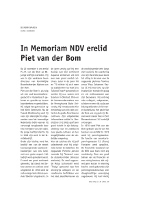 In Memoriam NDV erelid Piet van der Bom