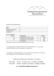 Bestelformulier - Protestantse gemeente Nieuwerkerk