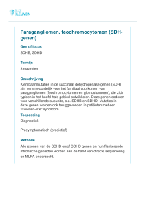 Paragangliomen, feochromocytomen (SDH genen)