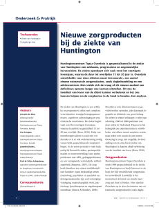 Nieuwe zorgproducten bij de ziekte van Huntington