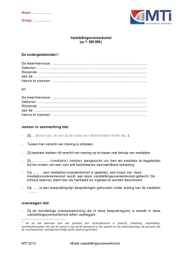 vaststellingsovereenkomst mediation vaststellingsovereenkomst mediation