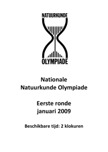Nationale Natuurkunde Olympiade Eerste ronde januari 2009