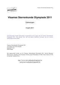 Vlaamse Sterrenkunde Olympiade 2011