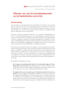 Effecten van zes EU-handelsakkoorden op de Nederlandse economie