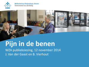 Pijn in de benen WZA publiekslezing, 12 november 2014 J. Van der