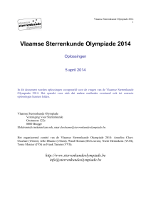 Vlaamse Sterrenkunde Olympiade 2014