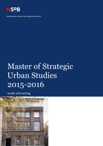 Master of Strategic Urban Studies 2015