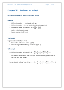 Hoofdstuk 2 De afgeleide functie (V4 Wis B)