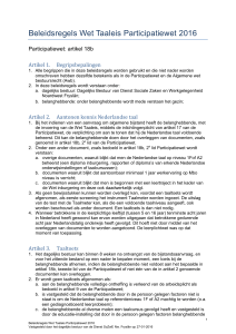 Beleidsregels Wet Taaleis Participatiewet 2016