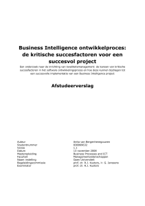 Business Intelligence ontwikkelproces: de kritische succesfactoren
