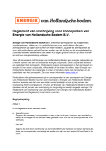 Reglement van inschrijving - Energie van hollandsche bodem