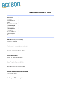 Formulier aanvraag Plaatsing Acreon