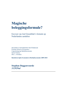 Magische beleggingsformule? - Erasmus University Thesis Repository