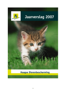 Jaarverslag 2007 Haagse Dierenbescherming