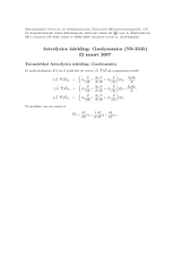 Astrofysica inleiding: Gasdynamica (NS-253b) 22